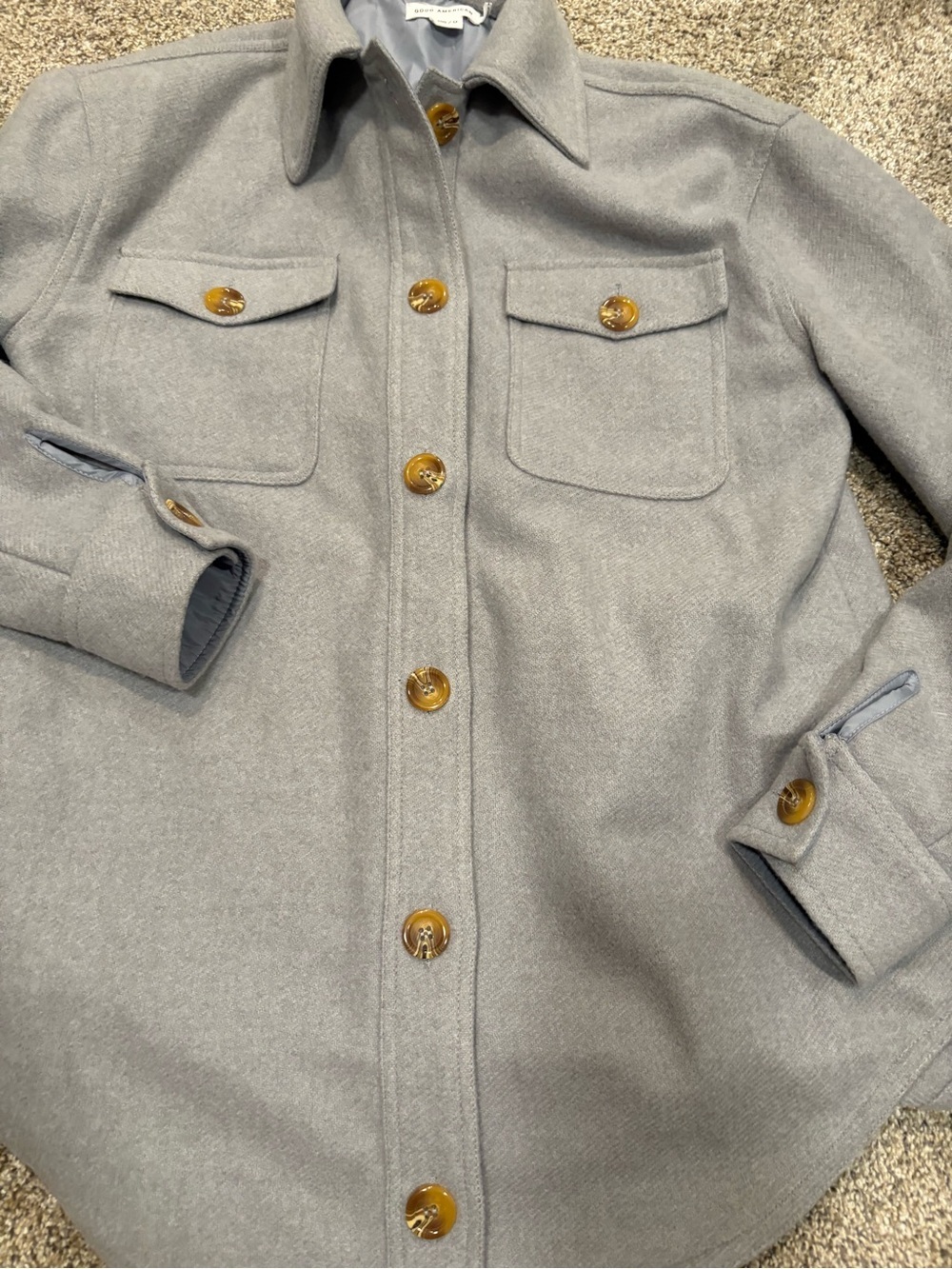 Good American Longline Shacket in Dusty Quarry Size XS/X - Picture 7 of 7